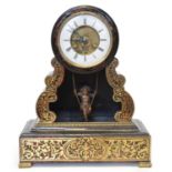 19th century French boulle swing pendulum mantel clock