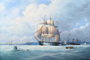 Michael Matthews (British 1933-) Maritime scene with various shipping