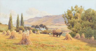 Ridgard Hartley R.C.A. (1893-1924) "Harvest Time, Vale of Conway"