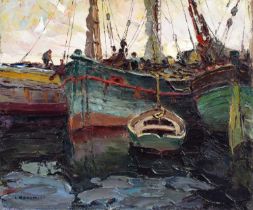 Louis Bonamici (French 1878-1966) Fishing boats