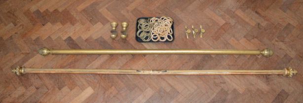 Two giltwood curtain poles