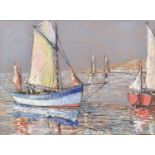 Dante Langtry Lynas R.U.A. (early 20th century) Coastal scene with sailing boats