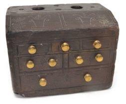 Late 19th century Welsh vernacular slate model of a miniature bureau