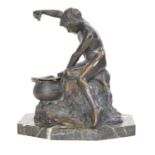 Lucy Gwendolen Williams (1870-1955) Bronze Figure of a Seated Boy
