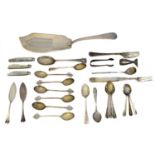 A selection of silver flatware,