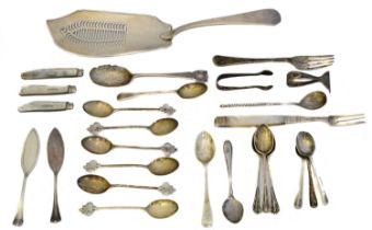 A selection of silver flatware,