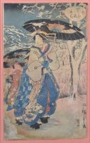Two 19th century Japanese ukiyo-e woodblock prints