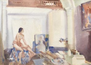 Sir William Russell Flint R.A., P.P.R.W.S. (Scottish 1880-1969) "Model for Vanity"