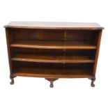 Late 19th century mahogany bow fronted open bookcase