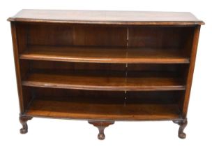 Late 19th century mahogany bow fronted open bookcase