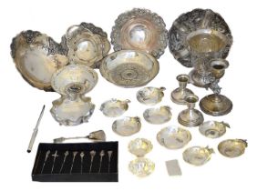 A large selection of silver and white metal items,