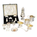 A selection of silver and silver plate,