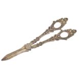 A pair of Victorian silver grape scissors,