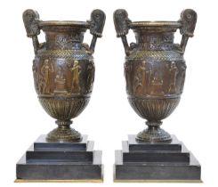 Pair of Bronze Neoclassical Urns
