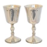 A pair of Elizabeth II silver goblets,