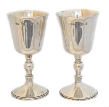 A pair of Elizabeth II silver goblets,