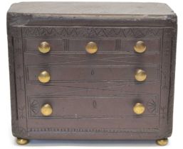 Late 19th century Welsh vernacular slate model of a miniature chest of drawers