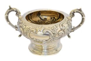 A George V silver sugar bowl,