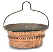 Victorian hammered copper planter