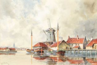 Louis Van Staaten (Dutch 1836-1909) "Near Middelburgh"