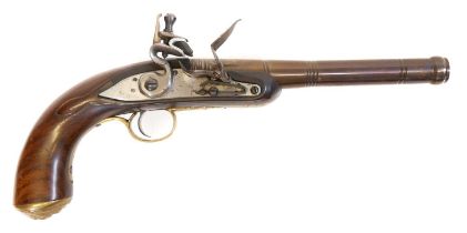 Pedersoli Queen Anne style .50 calibre flintlock pistol, LICENCE REQUIRED