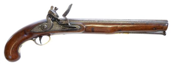 Flintlock long barrel dragoon type pistol