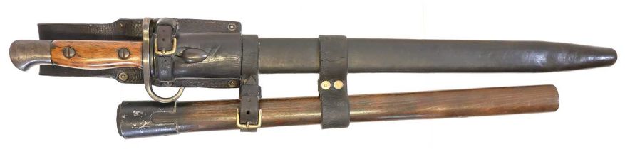 Lee Enfield SMLE 1907 pattern bayonet with Helve carrier fittings,