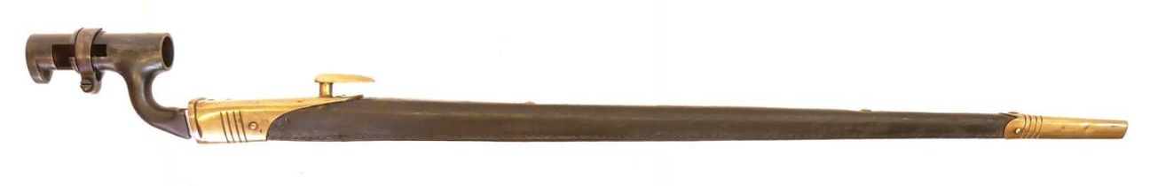 British Martini Henry Pattern 1876 socket bayonet and scabbard,