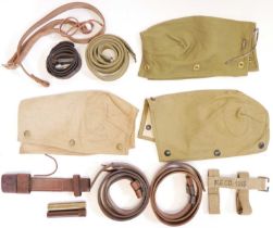 Collection of British rifle leather and canvas accessories