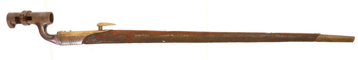 British Martini Henry Pattern 1876 socket bayonet and scabbard,