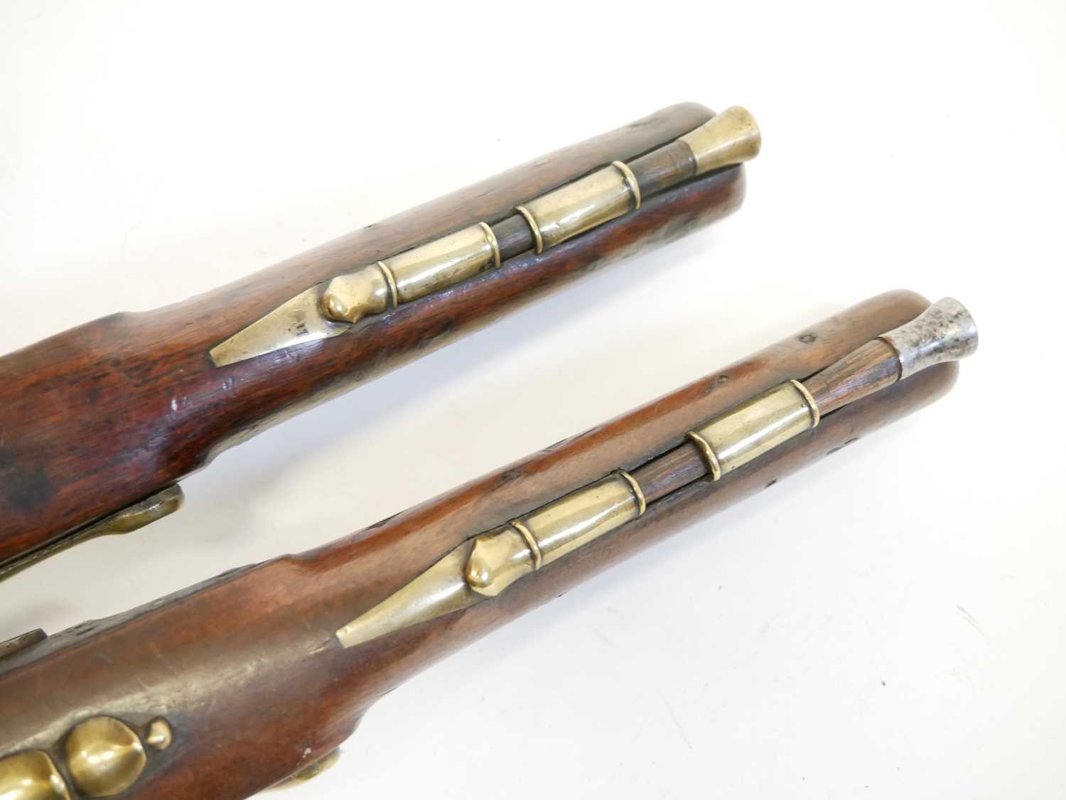 Matched together pair of percussion pistols - Image 5 of 11