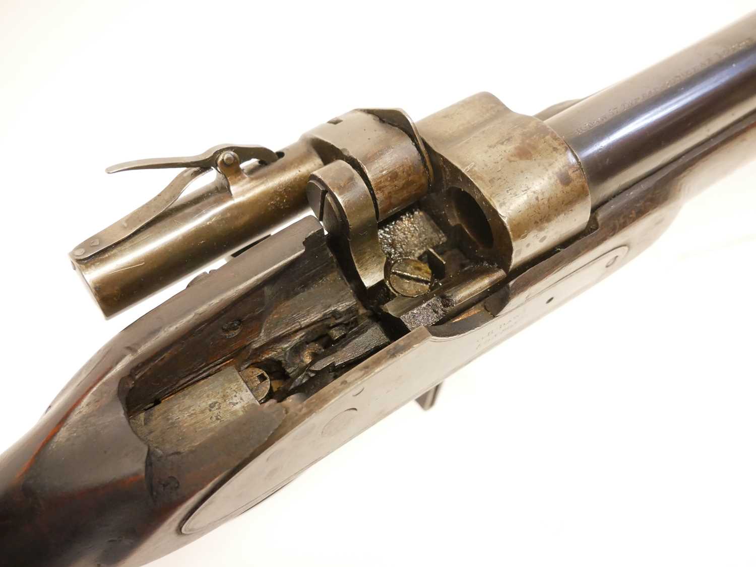 George Henry Daw of London experimental (possibly unique) breech loading .577 rifle, made from a - Image 8 of 20