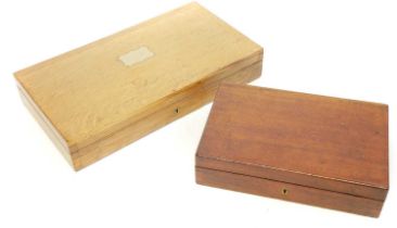 Two wood boxes suitable for casing up pistols