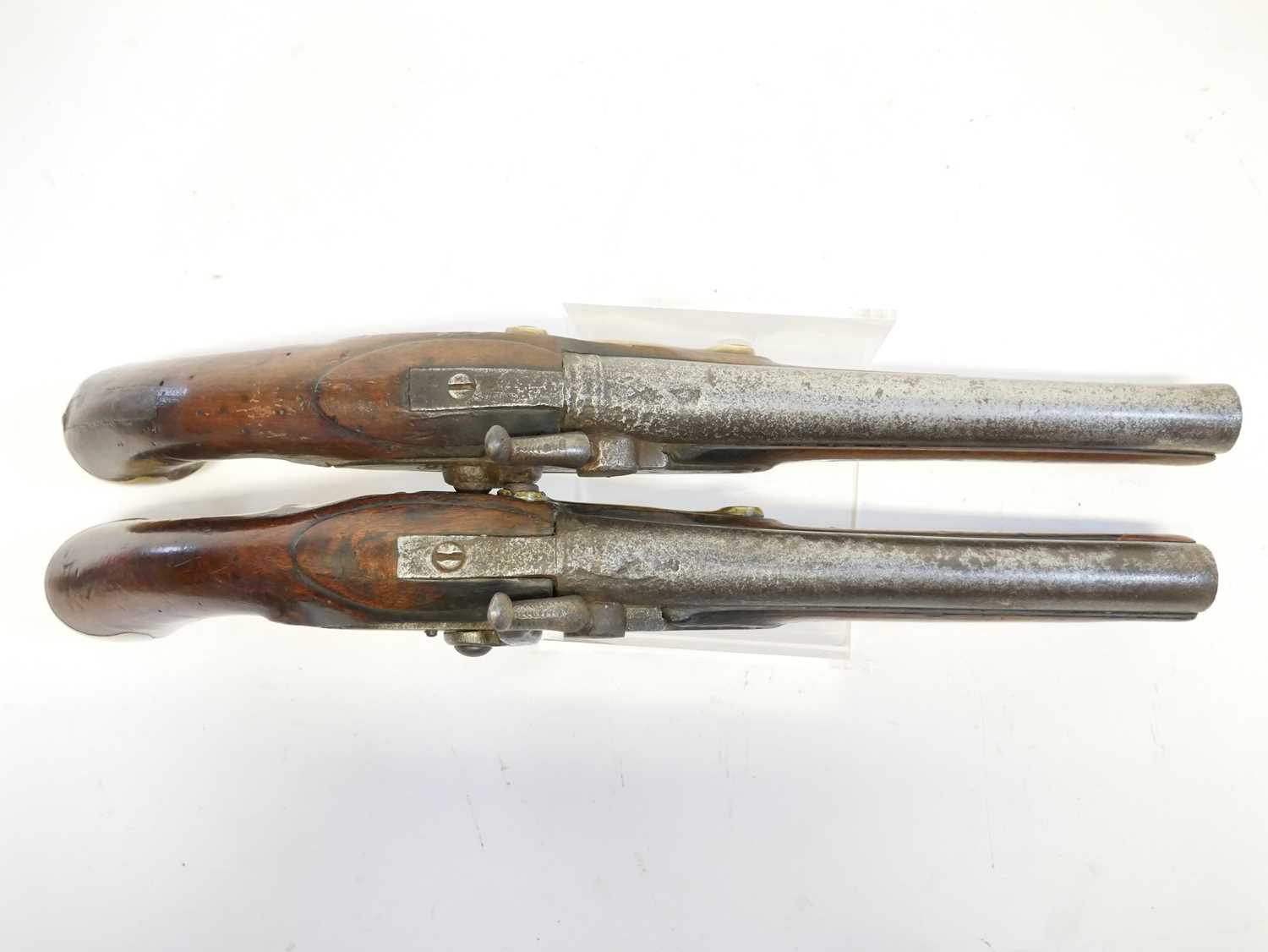 Matched together pair of percussion pistols - Image 9 of 11