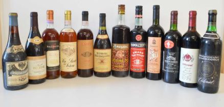 Assorted Mixed Lot Italian Red Wines Liqueurs and Vin Santo