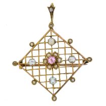 An early 20th century gem-set brooch,