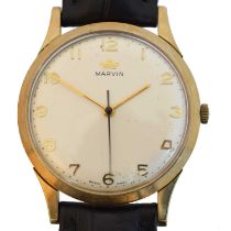 A 1970s 9ct gold Marvin manual wind wristwatch,
