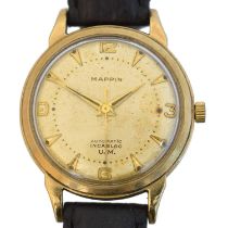 A 1950s 9ct gold Mappin automatic wristwatch,