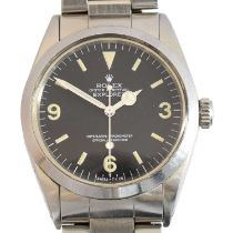A 1960s stainless steel Rolex Oyster Perpetual Explorer wristwatch,