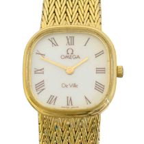 A gold plated Omega De Ville quartz wristwatch,