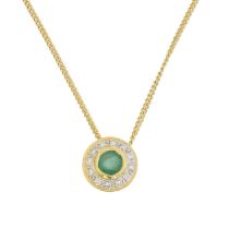 An emerald and diamond pendant,