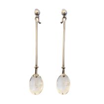 A pair of silver Georg Jensen 'Dew Drop' earrings,