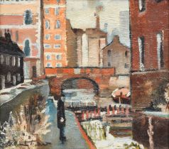 William Turner F.R.S.A., R.Cam.A. (British 1920-2013) "The Bridgewater Canal, Princess Street, Manch