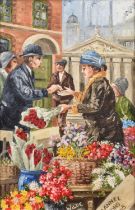 Fred Wilde (British 1910-1986) "The Flower Seller"