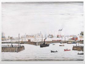 L.S. Lowry R.A. (British 1887-1976) "The Harbour"