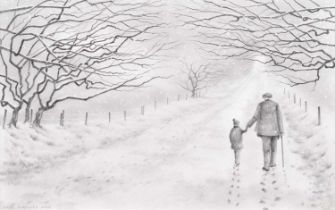 Dave Hartley (British 20th/21st century) "A Walk in the Snow"