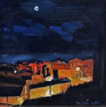 Richard Clare (British 1964-) "Moonlit Village, Provence, South of France"