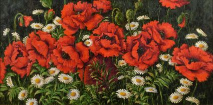 Fred Wilde (British 1910-1986) "Daisies and Poppies"