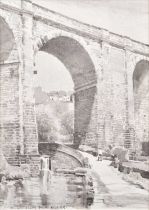 Robert Littleford F.R.S.A., B.W.S. (1945-2023) "Viaduct, Uppermill" and "Two Girls"