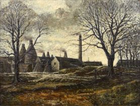 Anthony Forster (British 1964-) Potteries scene with bottle kilns